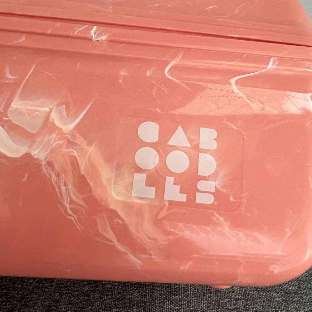 Caboodles Peach Marble Make Up Carry Case Organizer With Mirror Retro NOT VTG - Picture 7 of 13